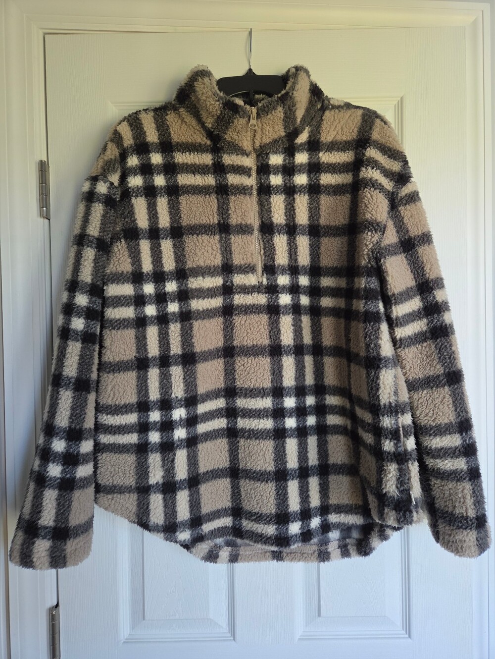 Koolaburra by UGG Plaid Sherpa Quarter Zip Pullover Medium
